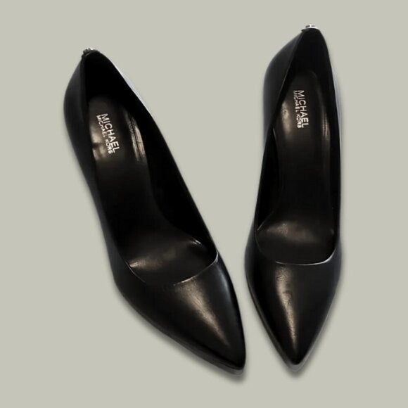 Michael Kors Dorothy Leather Heels Sleek Pointed Toe Rubber Outsole Black W US 5 - Picture 2 of 13